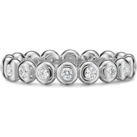 Bezel Set Band Ring In Sterling Silver With Diamonds, 3.7mm - Ring Size L.5