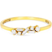 Mappin and Webb 18ct Yellow Gold Round Baguette Diamond Ring Ring N Ring Size N