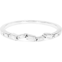 18ct White Gold Fireworks Thin Classic Baguette Ring - Ring Size M