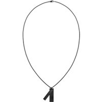 Mens Black IP Double Pendant Necklace