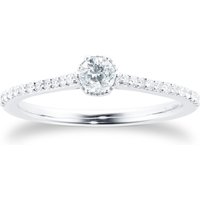 18 Carat White Gold 0.33 Carat Diamond 6 Claw Single Stone Ring - Ring Size P