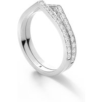 Antifer 18ct White Gold 0.52ct Diamond Two Row Ring - Ring Size Q