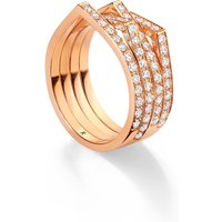 Antifer 18ct Rose Gold 1.12ct Diamond Four Row Ring - Ring Size R