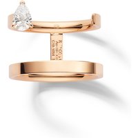 Serti sur Vide 18ct Rose Gold 0.30ct Pear Cut Diamond Ring - Ring Size R