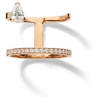 Serti sur Vide 18ct Rose Gold 0.56ct Diamond Ring - Ring Size J