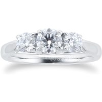 Ena Harkness Three Stone Engagement Ring 0.88 Carat Total Weight - Ring Size Q