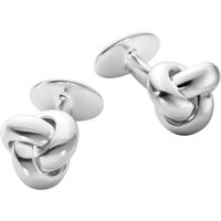 Silver Mens Classic Knot Cufflinks