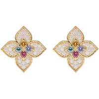 Venetian Princess Carnival 18ct Yellow Gold Diamond & Mixed Gemstone Stud Earrings