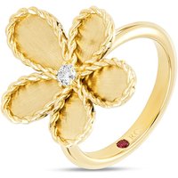 Jasmine 18ct Yellow Gold 0.07ct Diamond Brushed Ring - Ring Size O