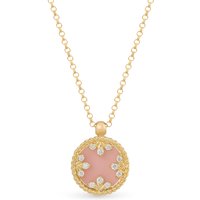 Venetian Medallions 18ct Yellow Gold 0.06ct Diamond & Mother Of Pearl Pendant Necklace