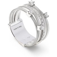 18ct White Gold Goa Collection Five Strand Diamond & Pave Ring - Ring Size K