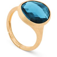 Exclusive 18ct Yellow Gold Lunaria Collection Blue Topaz Ring - Ring Size M