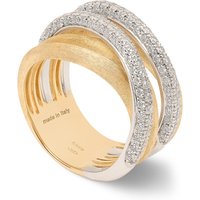 18ct Yellow Gold Jaipur Link Five Strand Diamond Ring - Ring Size O