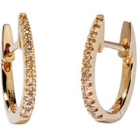 Eclipse Fine Hoop Earrings In 18ct Yellow Gold With Diamonds