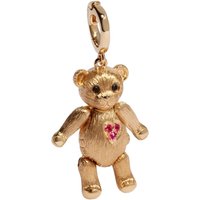 Mythology Teddy Bear Locket Charm Pendant In 18ct Yellow Gold With Diamonds & Ruby