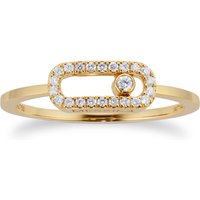 18ct Yellow Gold Move Uno 0.09cttw Diamond Pave Ring - Ring Size L