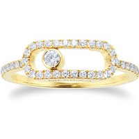 18ct Yellow Gold Move Uno 0.31cttw Pave Diamond Ring - Ring Size N