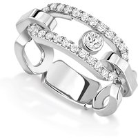18ct White Gold Move Link 0.45ct Diamond Ring - Ring Size M