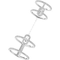18ct White Gold Move Uno Double 0.95ct Diamond Ring - Ring Size M