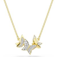 Idyllia Lilia Yellow Gold Coloured Cubic Zirconia Butterfly Pendant Necklace