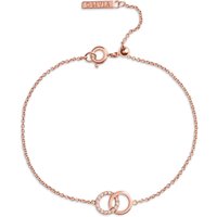 Rose Gold Coloured Bejewelled Interlink Chain Bracelet at Goldsmiths Jewellery Rose Gold Coloured Bejewelled Interlink Chain Bracelet.