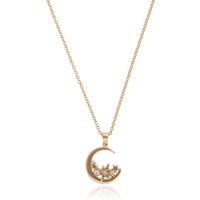 Yellow Gold Plated Celestial Gold Moon Necklace Yellow Gold Plated Celestial Gold Moon Necklace