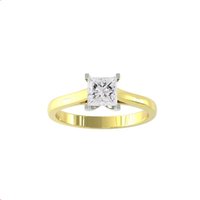 18ct Yellow Gold 0.75cttw Princess Cut Diamond Ring - Ring Size X.5