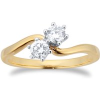 18ct Yellow Gold 0.50cttw Brilliant Cut 2 Stone Diamond Ring - Ring Size V.5