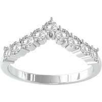 9ct White Gold 0.45cttw Brilliant Cut Diamond Wishbone Ring - Ring Size J.5