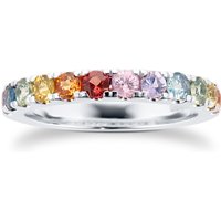 18ct White Gold Rainbow Sapphire Half Eternity Ring - Ring Size C.5