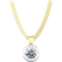 18ct White & Yellow Gold 0.25ct Diamond Solitaire Pendant & Chain