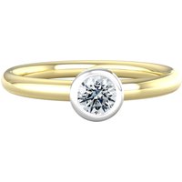 9ct White & Yellow Gold 0.33ct Diamond Ring - Ring Size P.5