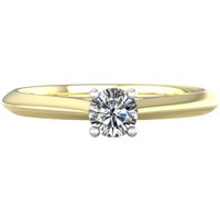 9ct White & Yellow Gold 0.25ct Diamond Ring - Ring Size M.5