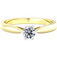9ct White & Yellow Gold 0.33ct Diamond Ring - Ring Size F