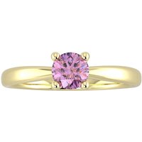 9ct Yellow Gold 4 Claw Amethyst Ring - Ring Size G.5