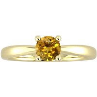 9ct Yellow Gold 4 Claw Citrine Ring - Ring Size P