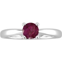 9ct White Gold 4 Claw Garnet Ring at Goldsmiths Jewellery 9ct White Gold 4 Claw Garnet Ring.