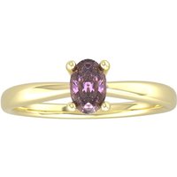9ct Yellow Gold 4 Claw Oval Amethyst Ring - Ring Size J.5