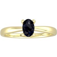 9ct Yellow Gold 4 Claw Oval Sapphire Ring - Ring Size X.5