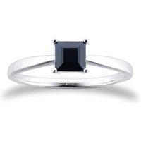 9ct White Gold 4 Claw Square Sapphire 5mm x 5mm Ring- Ring Size G.5