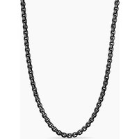 Box Chain Necklace in Darkened Stainless Steel, 4mm