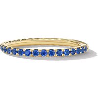 Cable Collectibles® Stack Ring in 18ct Yellow Gold with Pavé Blue Sapphires - Ring Size L.5