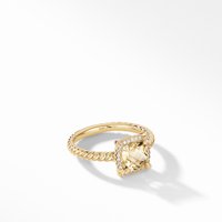 Petite Chatelaine® Pavé Bezel Ring in 18ct Yellow Gold with Champagne Citrine and Diamonds - Ring Size O