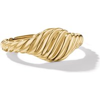 Sculpted Cable Micro Pinky Ring in 18ct Yellow Gold - Ring Size H