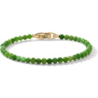 Spiritual Beads Bracelet In Nephrite Jade and 18ct Yellow Gold - Size Small