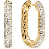 DY Madison® Smooth Hoop Earrings In 18ct Yellow Gold With Diamonds, 24.3mm