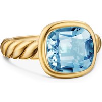 DY Mercer® Stone Ring in 18ct Yellow Gold with Sky Blue Topaz, 10mm - Ring Size O