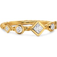 Petite Modern Renaissance® Band Ring In 18ct Yellow Gold With Diamonds, 6.4mm - Ring Size 7