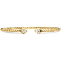 Petite Modern Renaissance® Pear Cablespira® Bracelet In 18ct Yellow Gold With Diamonds, 2.6mm - Size Medium