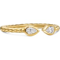 Petite Modern Renaissance® Open Pear Ring In 18ct Yellow Gold With Diamonds, 3.7mm - Ring Size 6